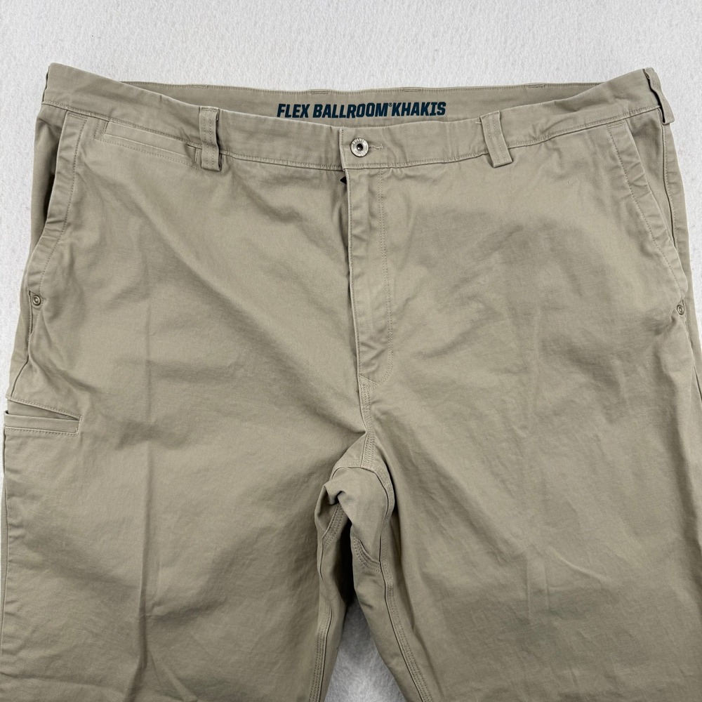 Duluth Trading Co Flex Ballroom Khakis Mens 44x32 Relaxed Fit Tan Chino Pants